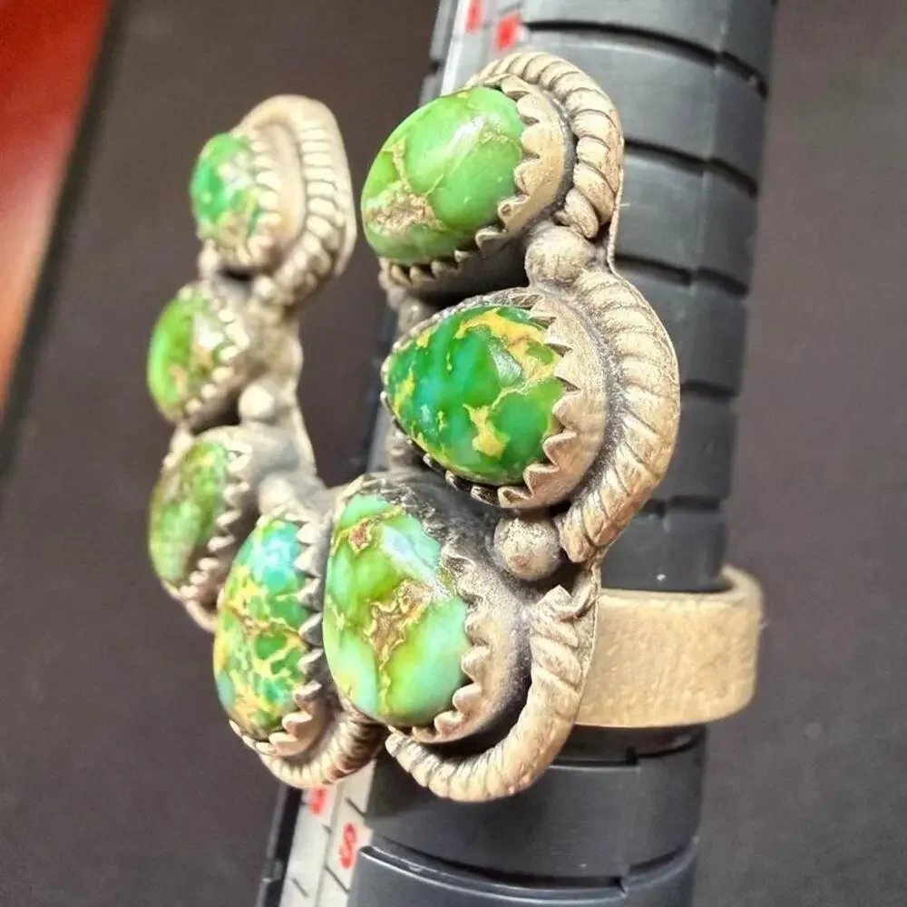 Gorgeous sterling silver sonoran gold naja ring. Adjustable